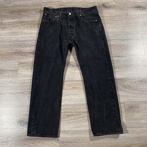 Levi's Men's 501 Jeans Button Fly Denim Classic Casual Straight Leg 36x30 Black